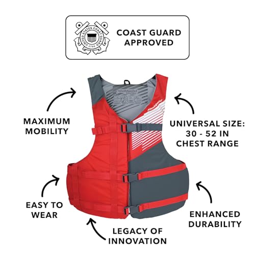 Stohlquist Universal Fit Adult Life Jacket PFD (2 and 4 Pack) Coast Guard Approved for Men and Women 90+ lbs, Lightweight Neoprene and Adjustable, Ideal for Boating, Kayaking & Water Sports