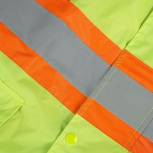 Pioneer Hi Vis Lightweight Waterproof Safety Rain Suit - Reflective Work Rain Gear for Men and Women