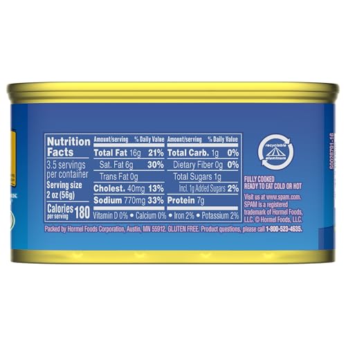 SPAM 25% Less Sodium, 7 oz. can (12-pack)