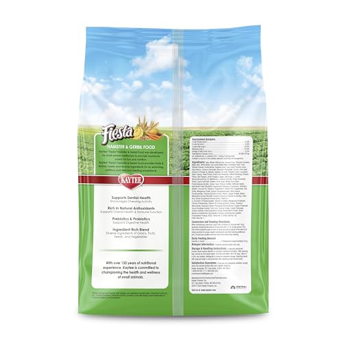 Kaytee Fiesta Hamster & Gerbil Food, Nutritious and Fun Blend, Supports Dental Health and Digestion, 4.5 pounds