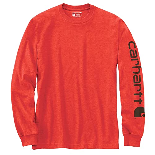 Carhartt Men's Loose Fit Heavyweight Long-Sleeve Logo Sleeve Graphic T-Shirt
