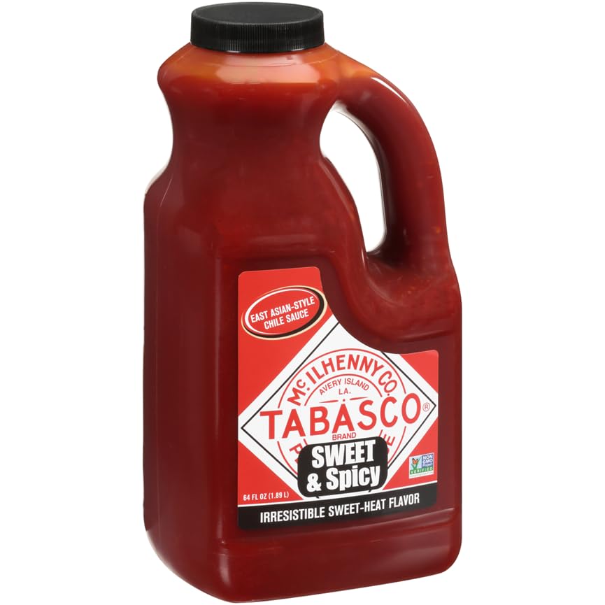 TABASCO Brand Original Red Pepper Hot Sauce, Medium Heat, Bulk Plastic Jug, Classic & Versatile, Three Simple Ingredients, For Large Recipes & Marinades, Great on Everything, 128 Fl Oz (Pack of 1)