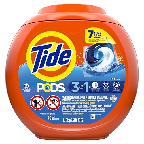 Tide PODS Laundry Detergent Pacs, 3-in-1 Stain Remover, Odor Fighter, Color Protector, 112 Count, HE compatible, Original Scent
