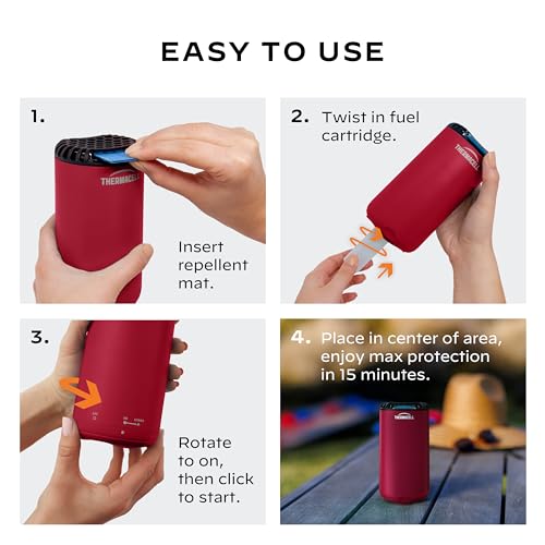 Thermacell Mosquito Repeller Patio Shield; Includes 12-Hour Refill; 15 Foot Zone of Protection; Highly Effective Mosquito Repellent for Patio; Bug Spray Alternative; Scent Free