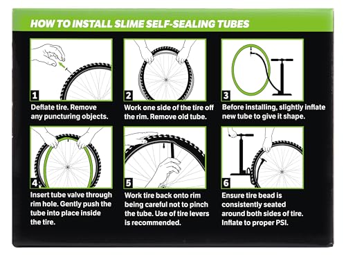Bike Inner Tube with Slime Puncture Sealant, Extra Strong, Self Sealing, Prevent and Repair