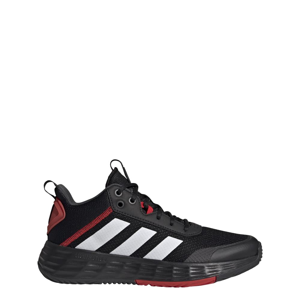 adidas mens Own the Game 2.0 Basketball Shoe, Black/White/Carbon, 9.5 US