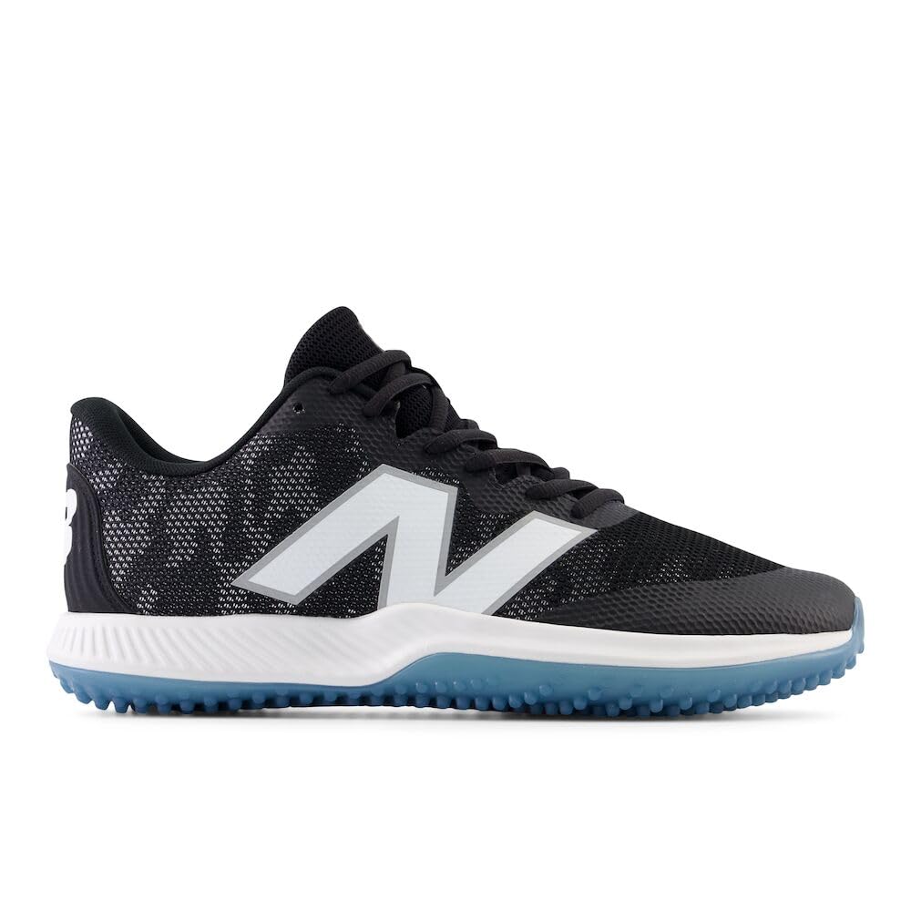 New Balance Unisex FuelCell 4040v7 Turf-Trainer Baseball Shoe, Black/Optic White, 5.5 US Men