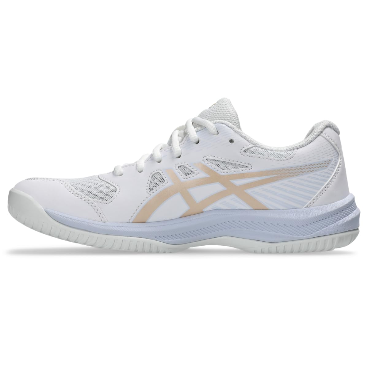 ASICS Women's Upcourt 6 Volleyball Shoes, 12, White/Champagne