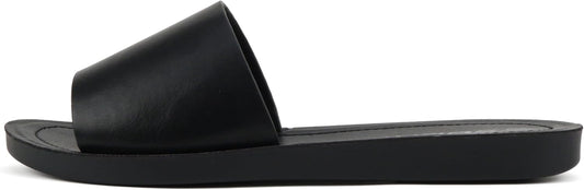 Soda Shoes Efron-S Women Flip Flops Basic Plain Slippers Slip On Sandals Slides Casual Peep Toe Beach