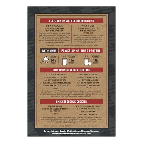 Kodiak Cakes Protein Pancake Power Cakes, Flapjack and Waffle Baking Mix, Buttermilk, 20 Oz, (Pack of 6)