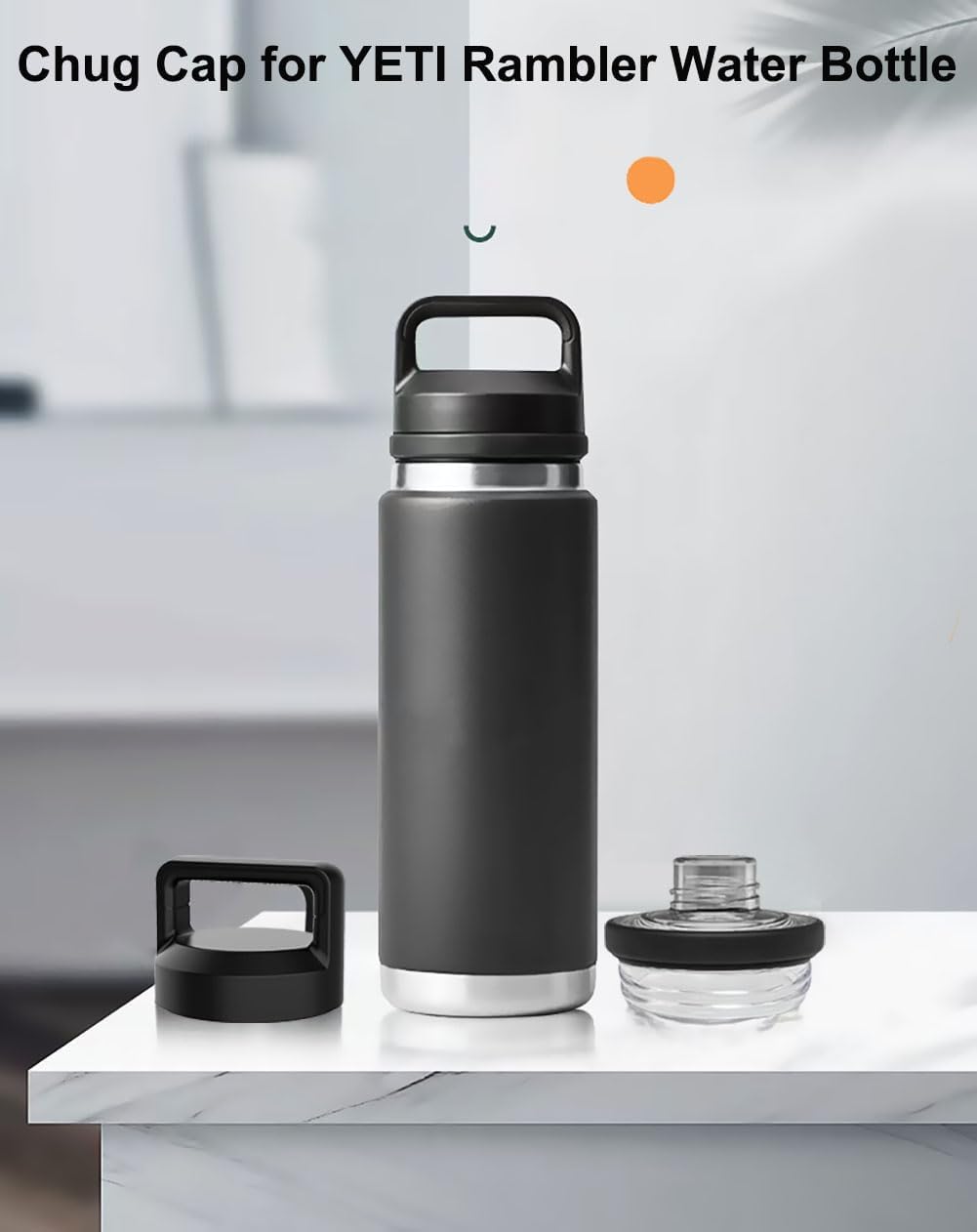 Replacement for YETI Rambler Bottle Chug Cap Lid, Screw Top Lid Replacement Fits for 18/26/ 36/64 oz Yeti Rambler, Chug CapLid Replacement for Yeti Rambler Models