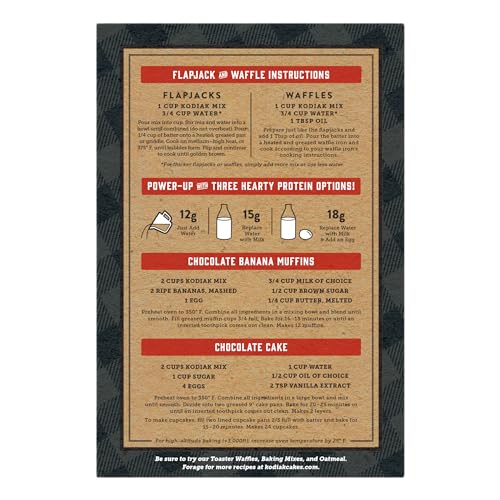 Kodiak Cakes Protein Pancake Power Cakes, Flapjack and Waffle Baking Mix, Buttermilk, 20 Oz, (Pack of 6)