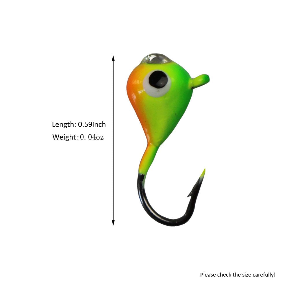 Ice Fishing Jigs with Treble Hooks Lead Jig Hooks Winter Metal Lures