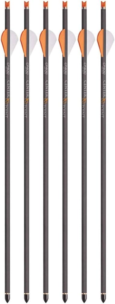 CenterPoint Archery CP400 Select 400-Grain 20-Inch Carbon Arrows AXCCA20TPK, Pack of 6