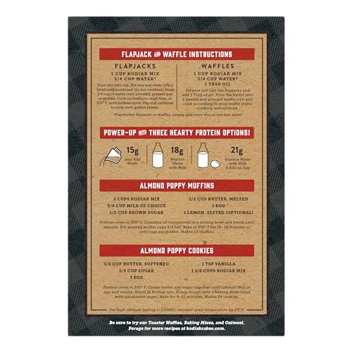 Kodiak Cakes Protein Pancake Power Cakes, Flapjack and Waffle Baking Mix, Buttermilk, 20 Oz, (Pack of 6)