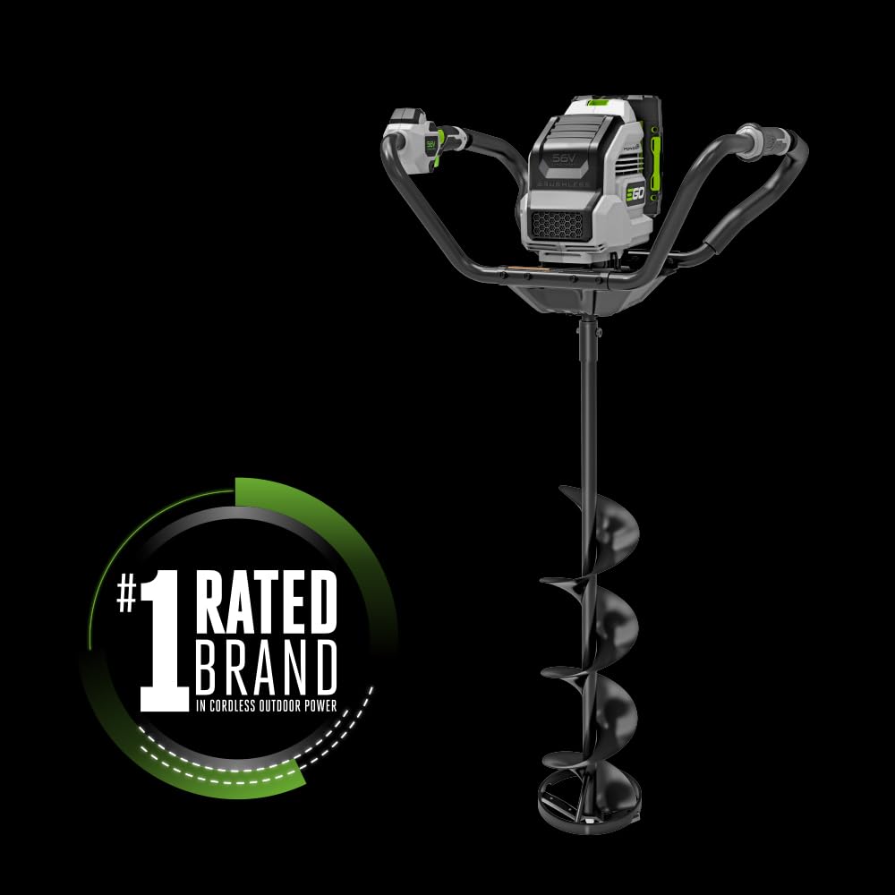 EGO Power+ 8" Auger, Electric Ice Auger for Ice Fishing, Includes 56V 5.0Ah Battery and Charger - IG0804