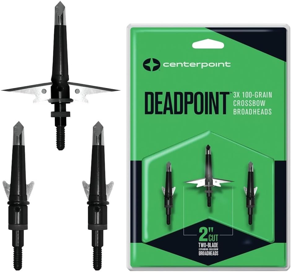 CenterPoint Archery AXCPBH100 DEADPOINT 100-Grain Mechanical Broadhead, 3-Pack