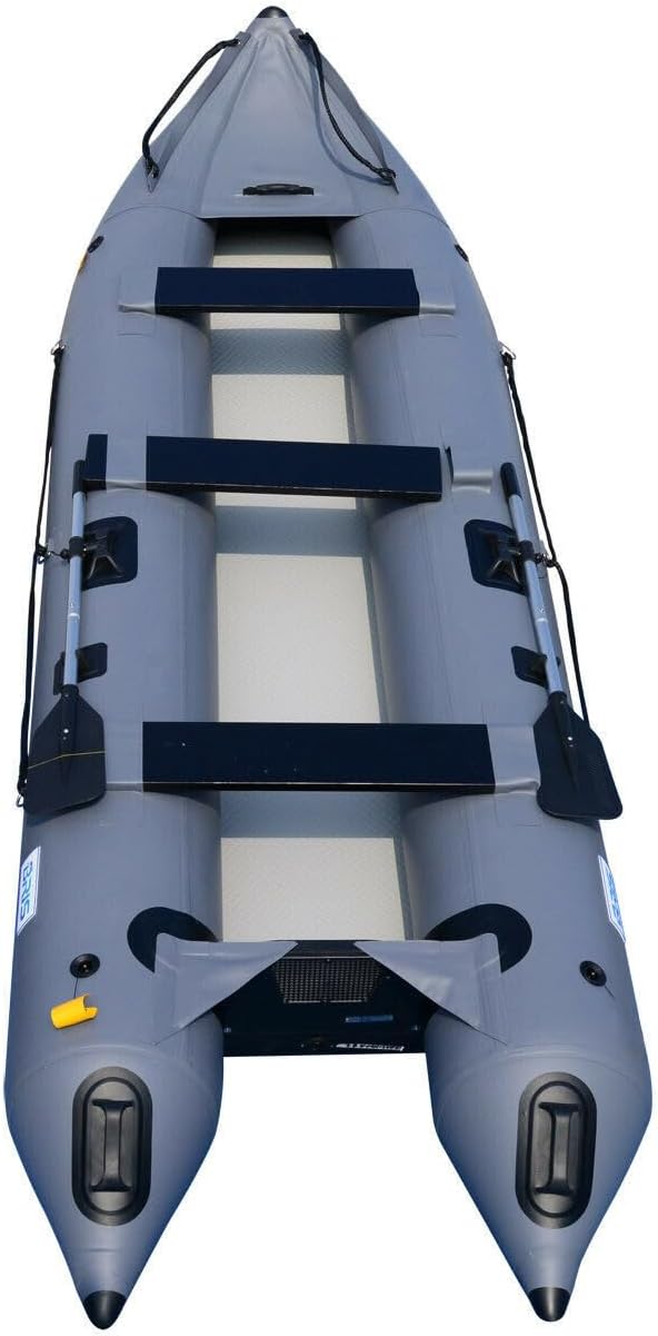 BRIS 14.1ft Inflatable Boat Inflatable Kayak 3 Person Kayak Canoe Fishing Inflatable poonton Boat