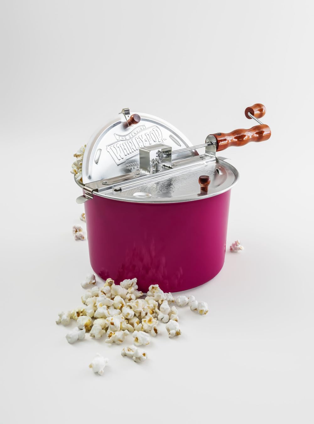 Original Whirley Pop Popcorn Maker - Wabash Valley Farms Gourmet Popcorn Popper, Aluminum Pot With Nylon Gears, 3-Minute Stove Top Popper, Home Movie Night (Silver)