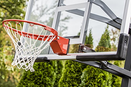 Silverback 60" Height Adjustable In-Ground Basketball Hoop with Tempered Glass Backboard, Pro-Style Breakaway Rim, Pole and Backboard Pad