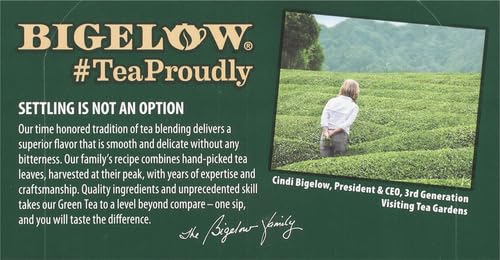 Bigelow Tea Green Tea Variety Pack, Classic Green Tea, Lemon, Pomegranate, Mint, Peach and Constant Comment Flavors, 20 Count Box (Pack of 6), 120 Total Tea Bags