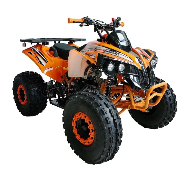 HHH ATV 125cc Vitacci ATV Quad Youth Utility Style ATV 125cc ATV Fully Automatic with Reverse Gas ATV 4 Wheeler ATVs Quads Big 19/18 inch Tires (Orange)