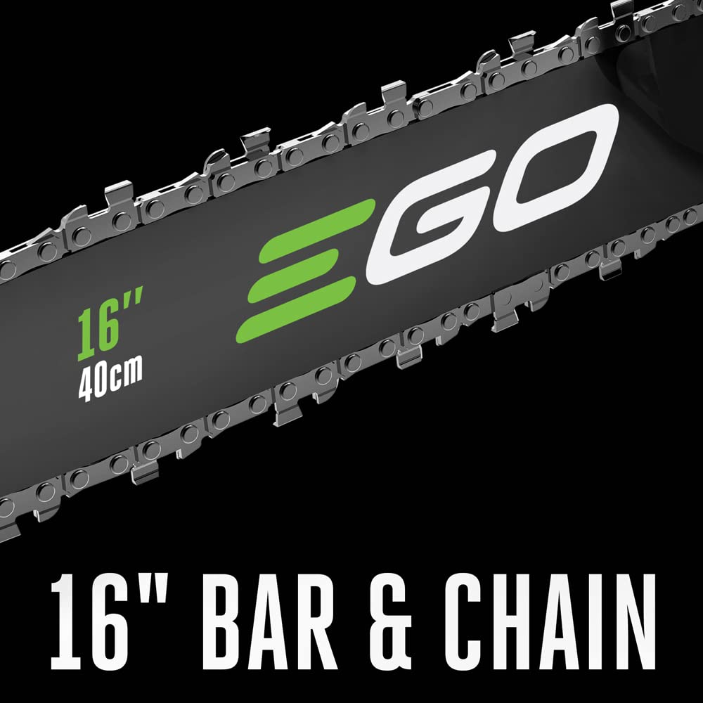 EGO POWER+ Chain Saw, 16” Battery Powered Chainsaw, Electric Cordless, Includes 56V 2.5Ah Battery and Charger – CS1611