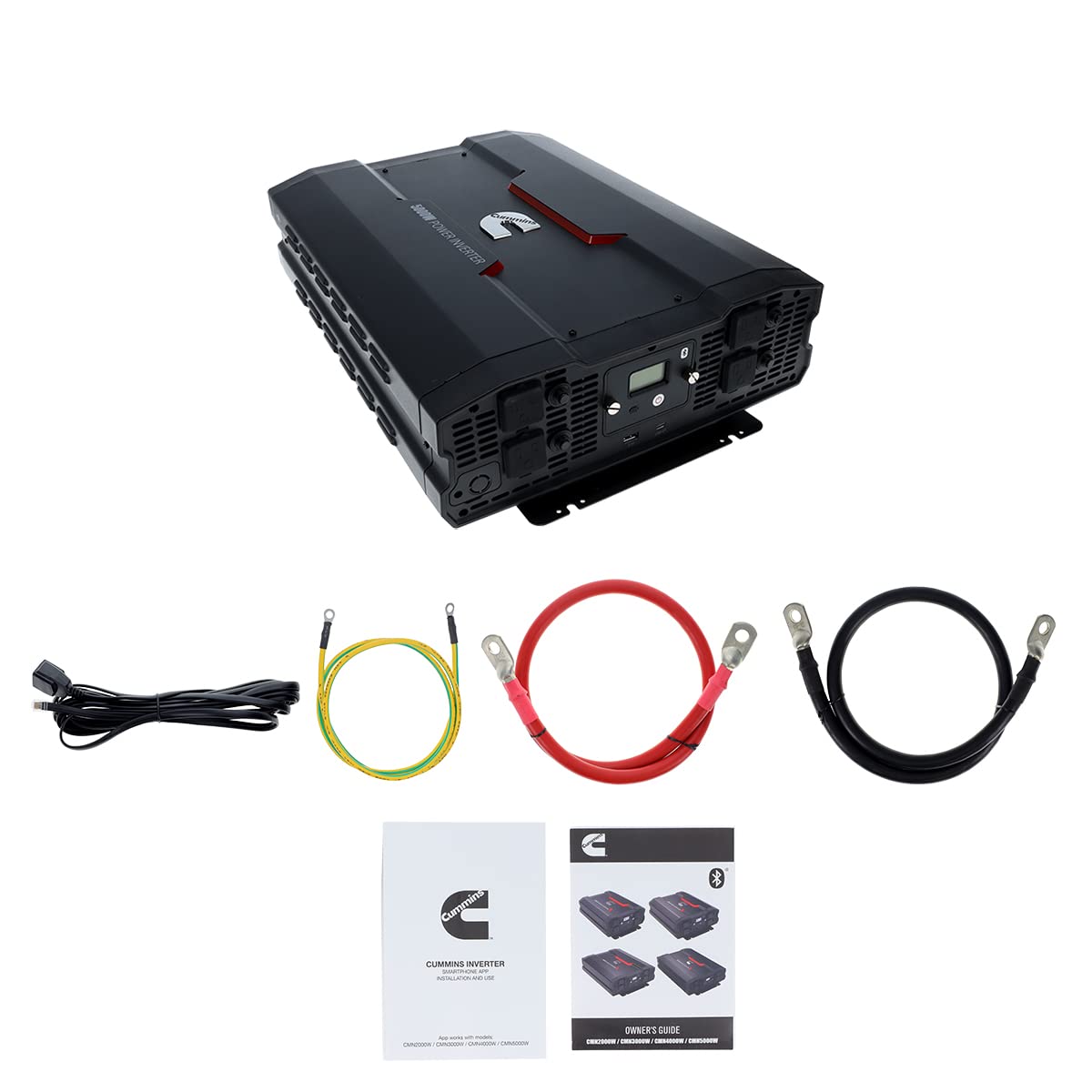Cummins 5000 Watts Inverter Modified Sine Wave Truck Inverter 12 Volts to 110 Volts Four AC Outlets Two USB Ports (Plus Cable Kit)- CMN5000W - Inverters for Vehicles, Van Life, Camping