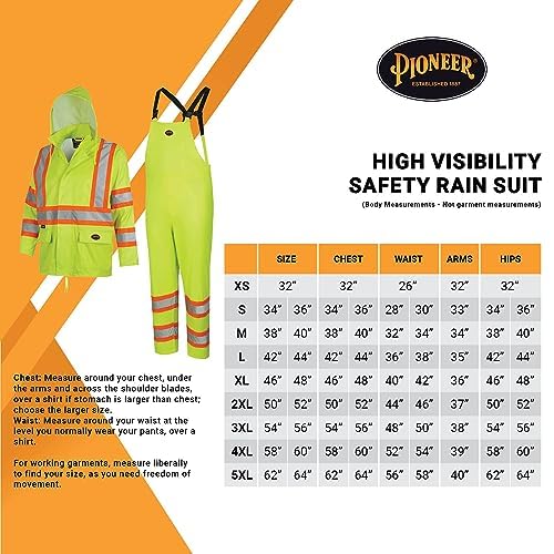 Pioneer Hi Vis Lightweight Waterproof Safety Rain Suit - Reflective Work Rain Gear for Men and Women