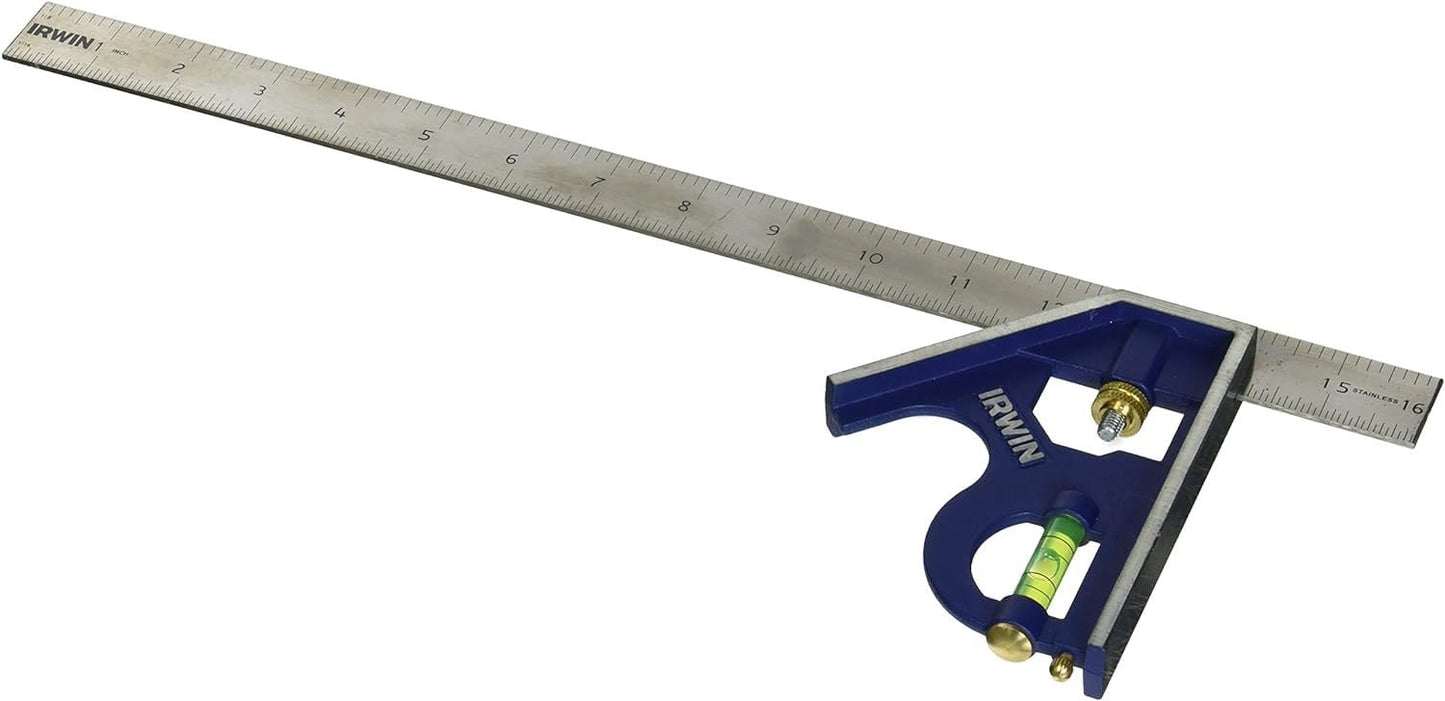 IRWIN Combination Square, 12”, 45-90 Degree Marking, Stainless Steel (1794469)