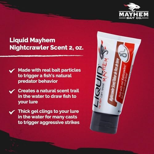 Liquid Mayhem Fish Attractant Gel – Real Bait, Aminos, UV – Multiple Scents and Pack