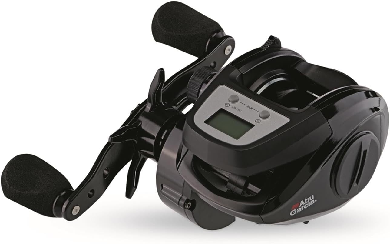 Abu Garcia Max Digital Line Counter Low Profile Baitcast Reel, Size 50LP (1498728), Carbon Fiber Star Drag, Max of 20lb | 9.0kg, Durable, Lightweight and Strong,Black