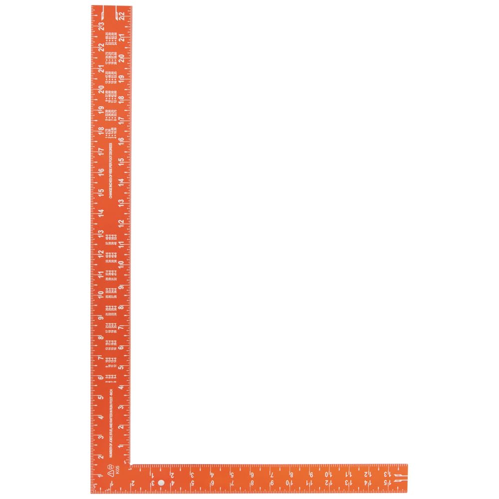 Klein Tools 935FSQ Framing Square, 24-Inch x 16-Inch, L Shape Carpenter Woodworking Tool with Laser Etched Rafter Tables and Octagon Scales