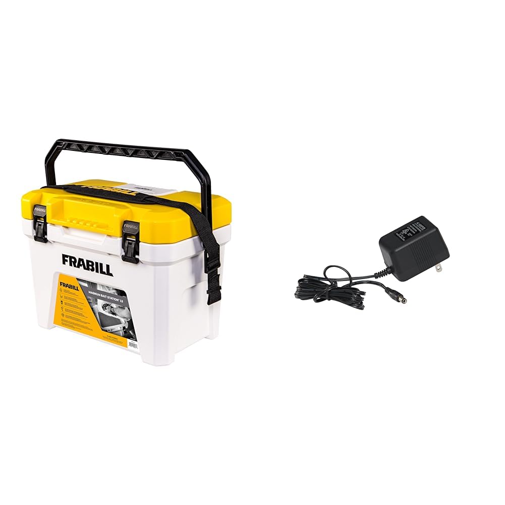 Frabill Magnum Bait Station 13 Quart Live Bait Well, White and Yellow