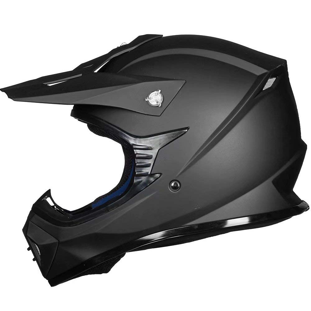 ILM Adult Dirt Bike Helmets Motocross ATV Dirtbike BMX MX Offroad Full Face Motorcycle Helmet, DOT Approved Model 128S (Matte Black, Adult-Medium)