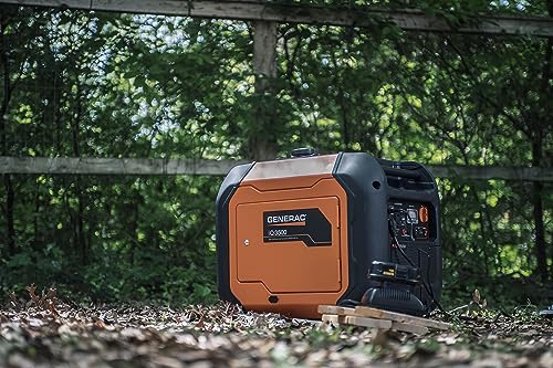 Generac 3,300-Watt Gas-Powered Portable Inverter Generator - Lightweight Design - USB Ports for Mobile Device Charging - COsense Technology - Perfect for Home use - Orange/Black