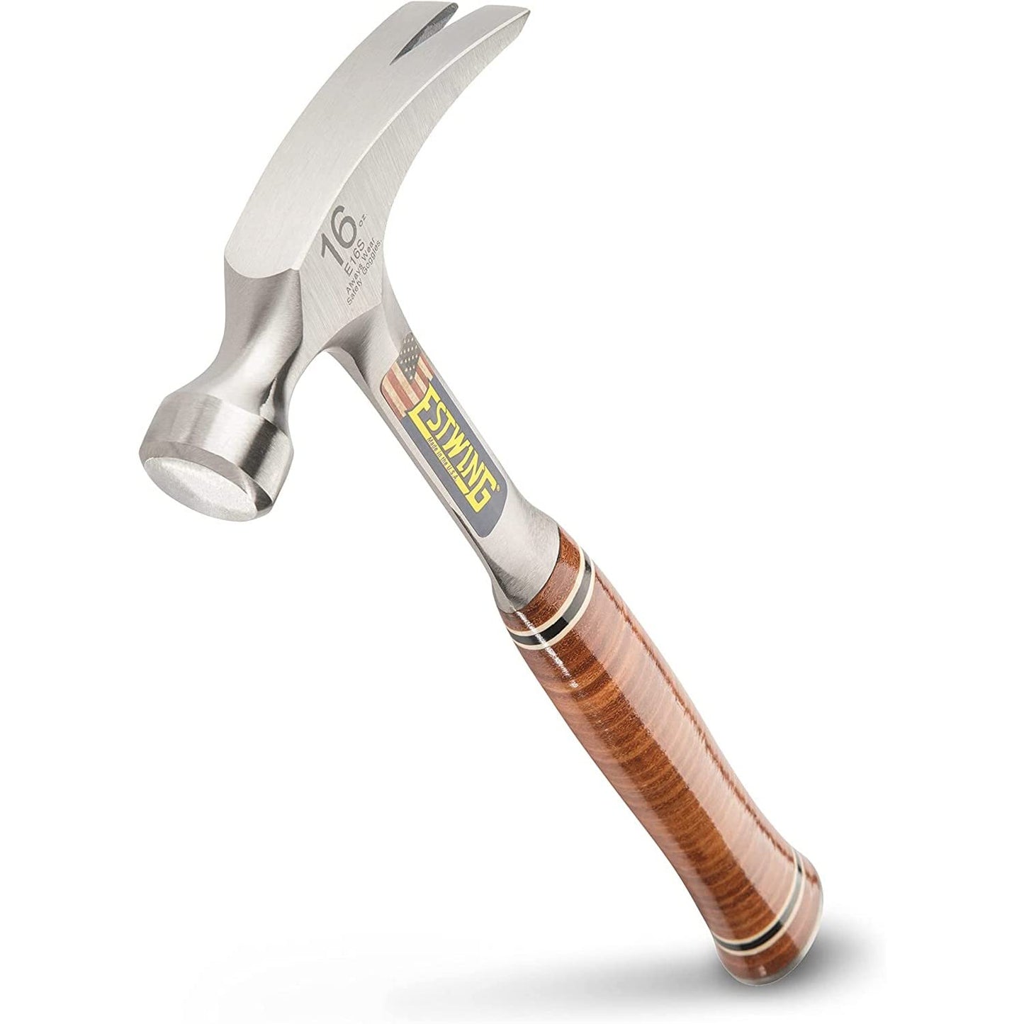 Estwing Hammer - 20 oz Straight Rip Claw with Smooth Face & Genuine Leather Grip - E20S
