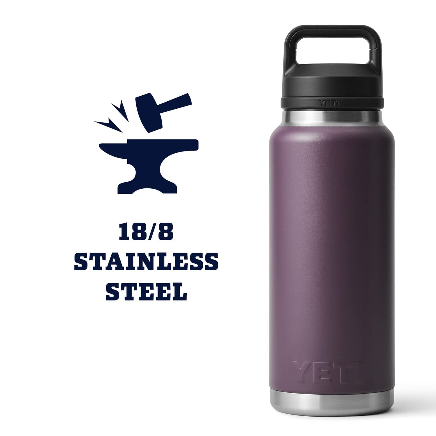 YETI Rambler 36 oz Bottle, Vacuum Insulated, Leakproof, Stainless Steel with Chug Cap