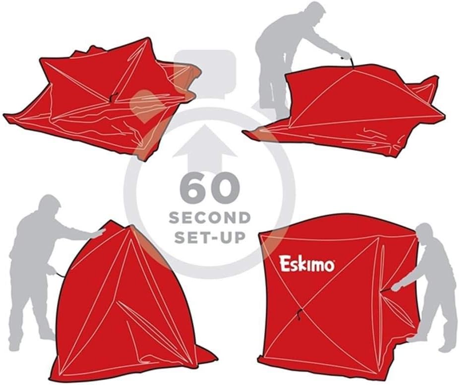 Eskimo Quickfish 69151 2 Pop-up Portable Ice Shelter, 2 Person , Red