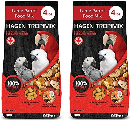 Tropimix Bird Food, Large Parrot Food with Seeds, Fruit, Nuts, Vegetables, Grains, and Legumes, Enrichment Food, 20 lb Bag