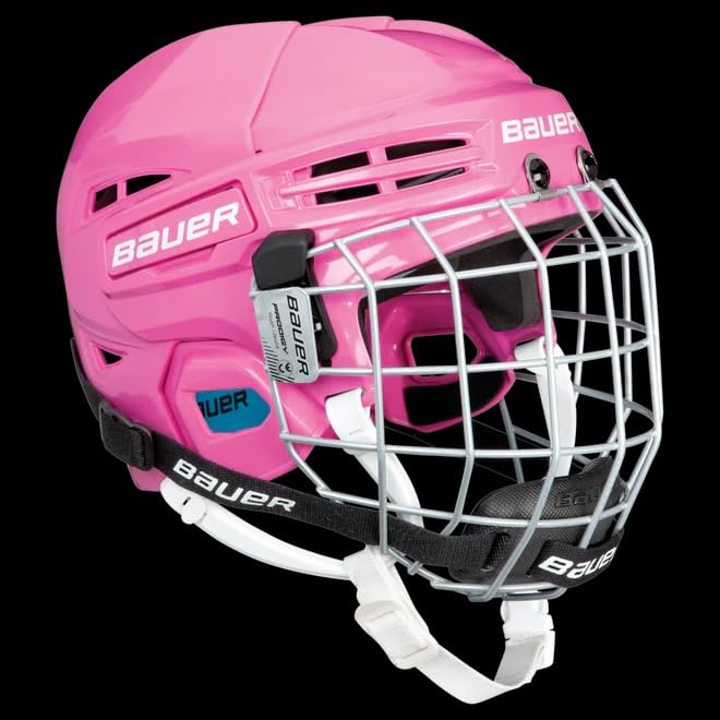 Bauer Prodigy Hockey Helmet Combo with Facemask Cage, Youth Size (Pink)