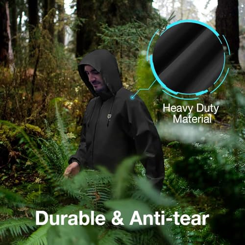 TIDEWE Rain Suit, Waterproof Breathable Lightweight 2 Pieces Rainwear