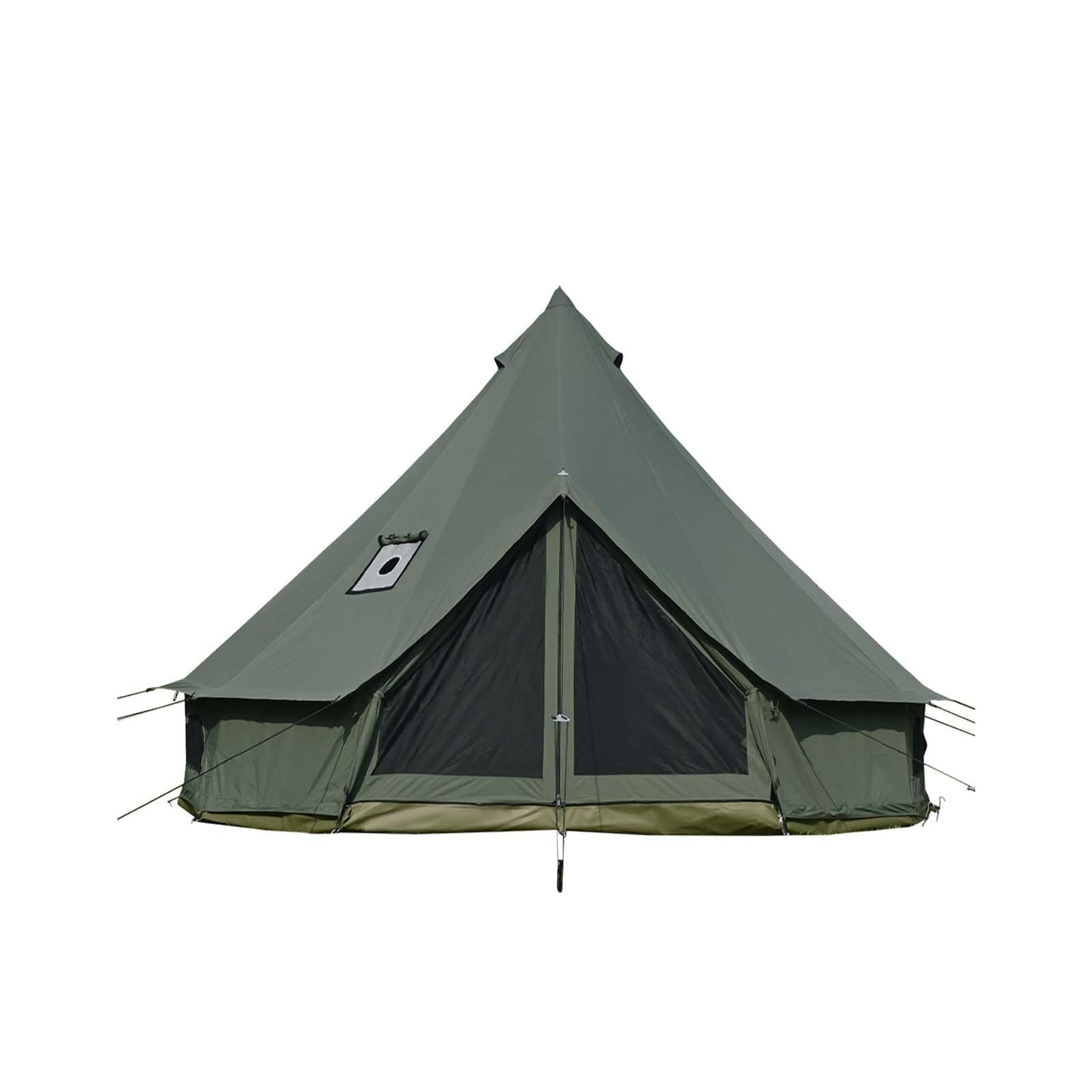 Cotton Canvas Bell Tent with Stove Jack, Roomy Yurt for Family Glamping Camping, 4 Season Tent with Zipped Removable Floor