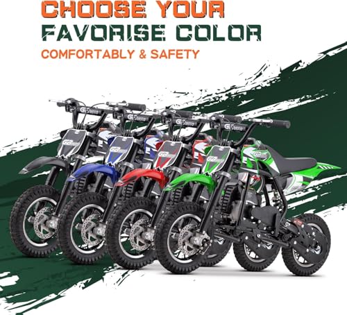 49CC 2-Stroke Gas Power Mini Dirt Bike Dirt Off Road Motorcycle (Red)