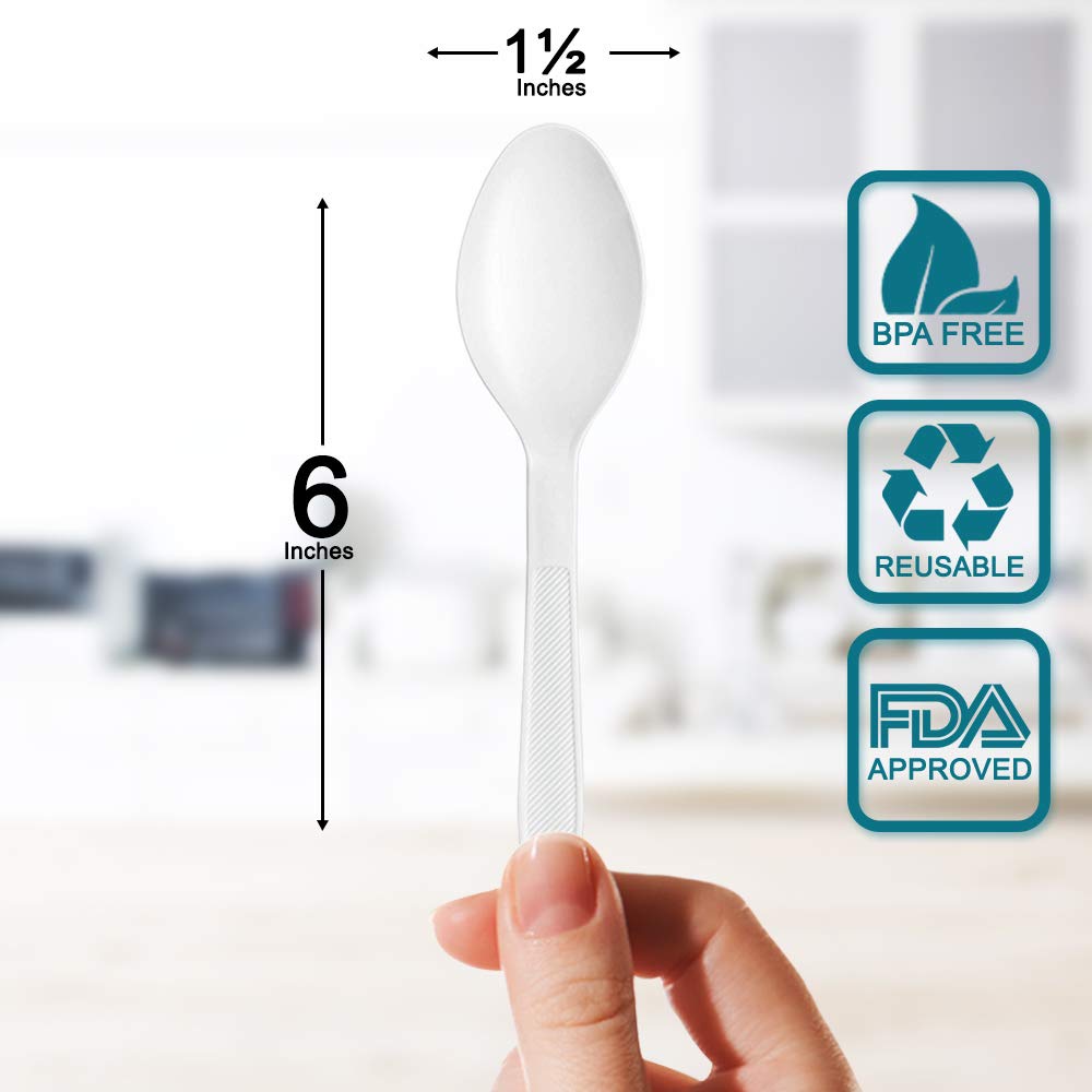400 Pack Extra Heavyweight Disposable White Plastic Forks - Heavy Duty White Cutlery-Utensils, Parties, Dinners, Catering Services, Family Gatherings
