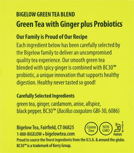 Bigelow Tea Green Tea Variety Pack, Classic Green Tea, Lemon, Pomegranate, Mint, Peach and Constant Comment Flavors, 20 Count Box (Pack of 6), 120 Total Tea Bags