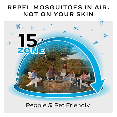Thermacell Mosquito Repeller Patio Shield; Includes 12-Hour Refill; 15 Foot Zone of Protection; Highly Effective Mosquito Repellent for Patio; Bug Spray Alternative; Scent Free
