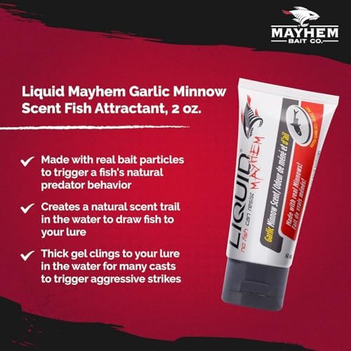 Liquid Mayhem Fish Attractant Gel – Real Bait, Aminos, UV – Multiple Scents and Pack