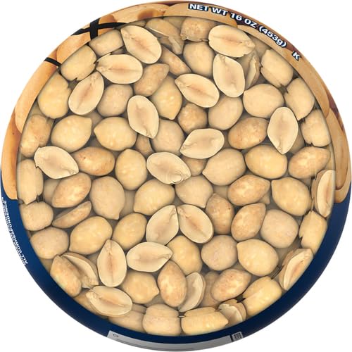 PLANTERS Peanuts, Dry Roasted Peanuts, Lightly Salted Snack Mix, Snacks for Adults - 16 oz. Jars, Pack of 12 PLANTERS Nuts