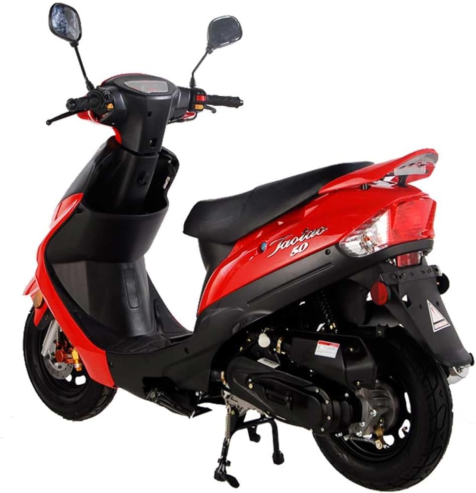 HHH 49cc/50cc Scooter Gas Street Scooter Moped for Youth and Adult with Rear Storage Trunk (Black)